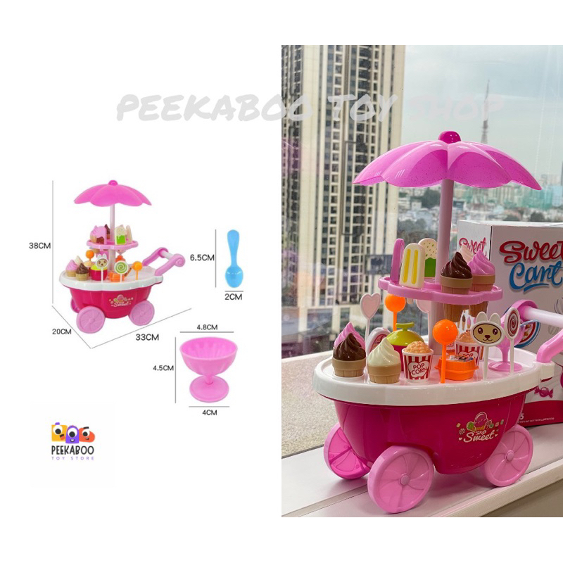 Bộ đồ chơi xe kem Sweet Cant 668-25 CÓ ÂM THANH PeeKaPaw Toys