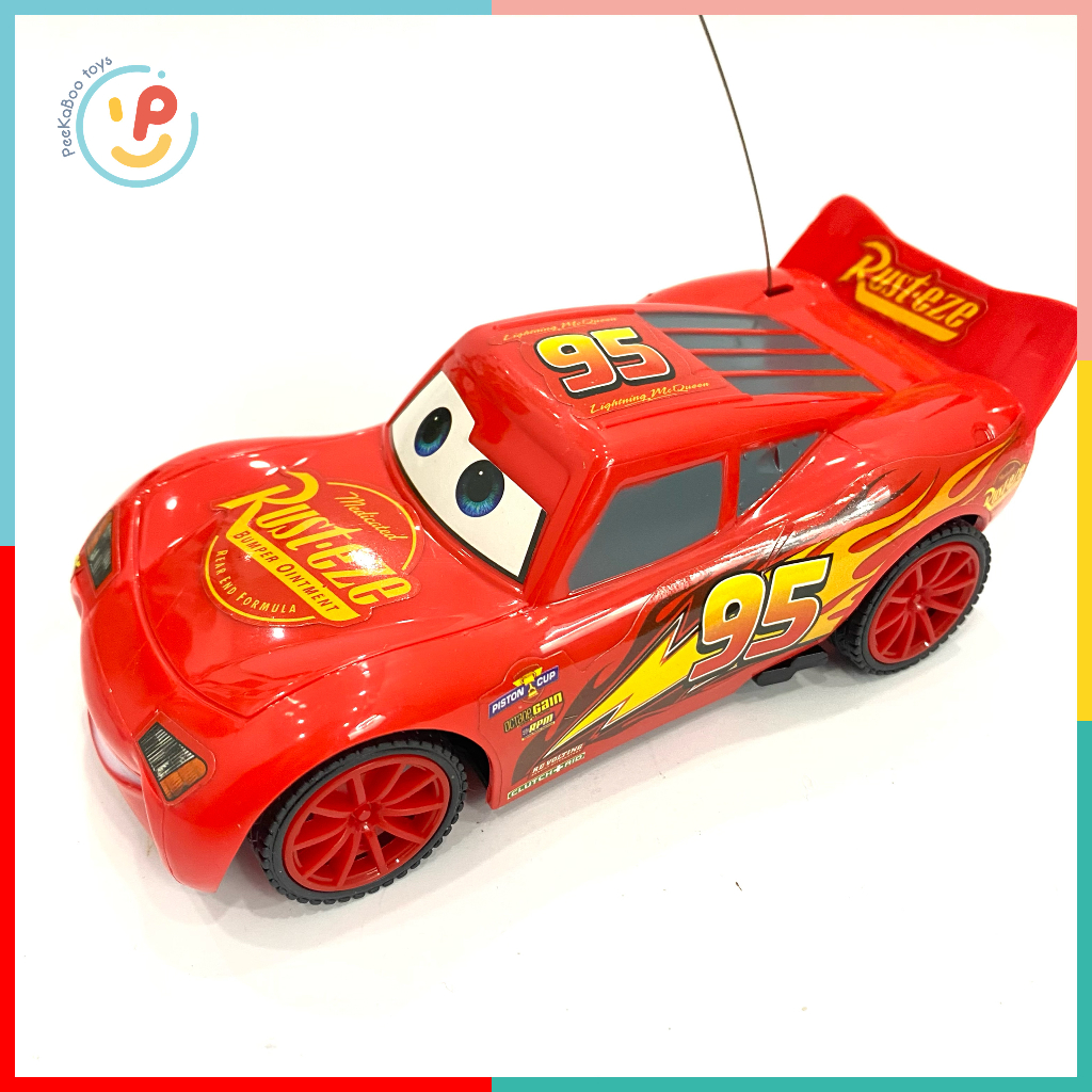 Xe ô tô điều khiển từ xa màu đỏ 17cm hoạt hình xe tia chớp 530 PeeKaPaw Toys