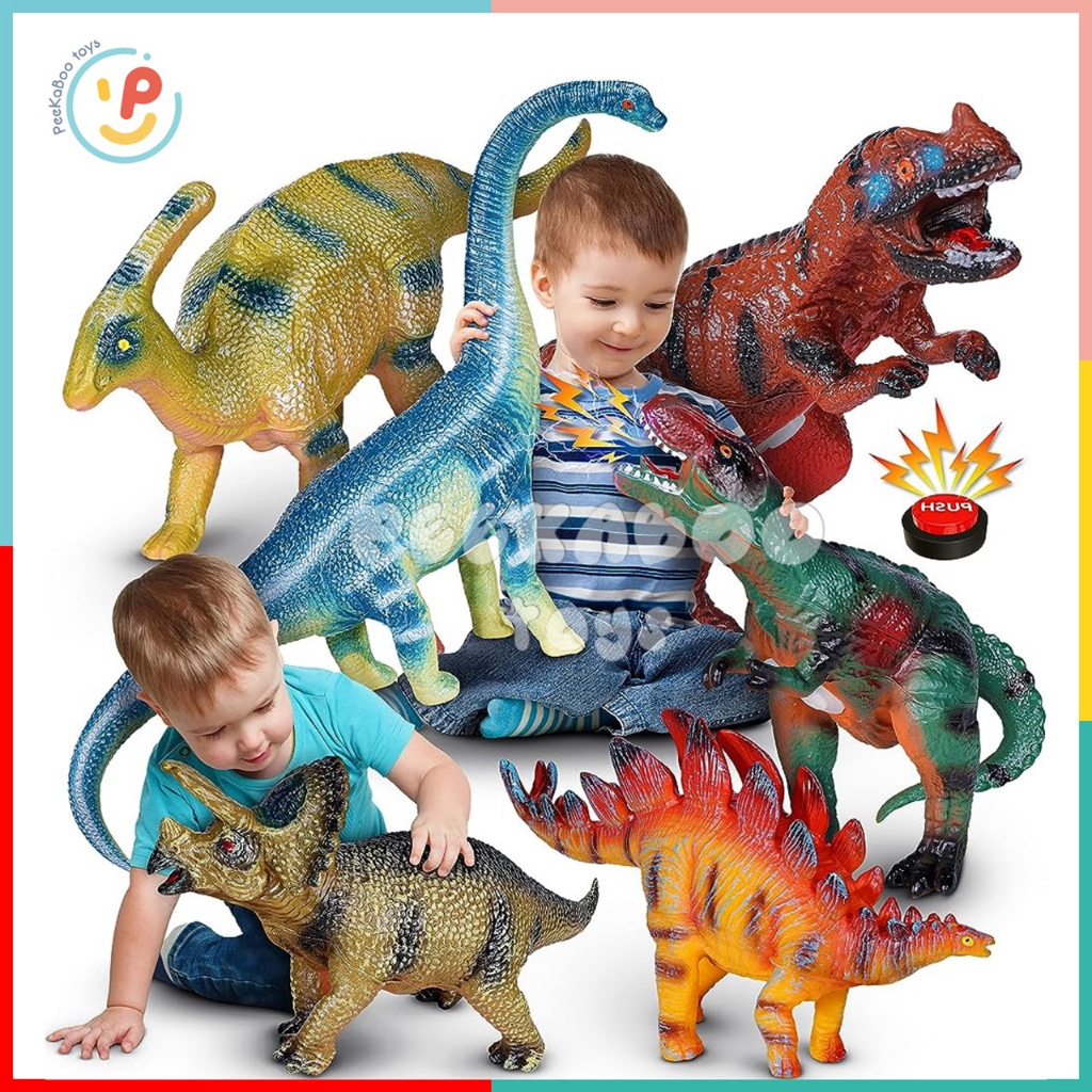 Đồ chơi Khủng Long Cổ Dài Đẻ Trứng có đèn LED và ÂM THANH Electric Jurrasic World 890A PeeKaPaw Toys