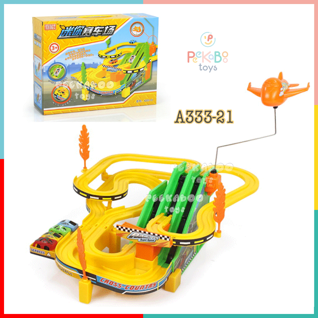 Đồ chơi lắp ráp đường đua peekabootoys xe ô tô mini cho bé A333-21