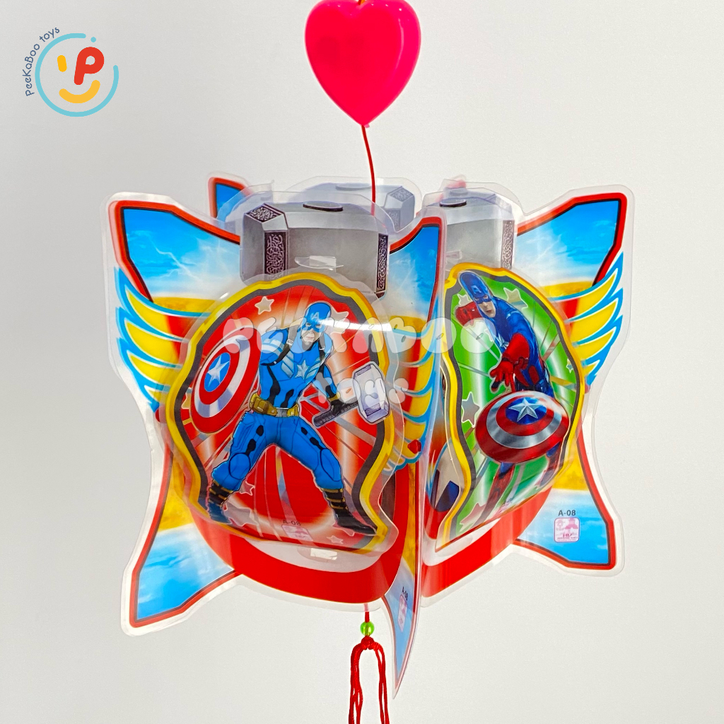 (Sẵn pin) Lồng đèn Trung Thu Nhân Vật Hoạt Hình 5 mảnh CÓ NHẠC ĐÈN Peekaboo Toys