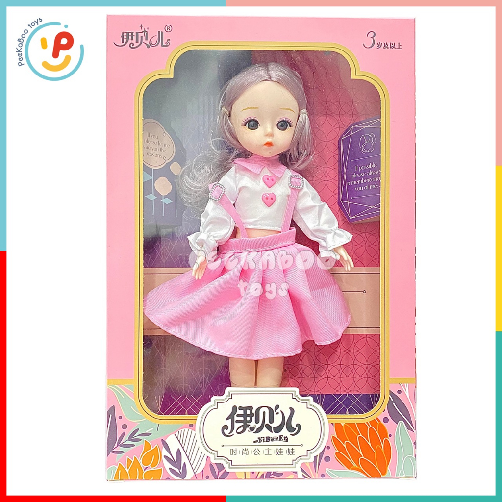 Búp bê bé gái có khớp tay tóc xám thời trang cao 32cm 826-5 peekabootoys
