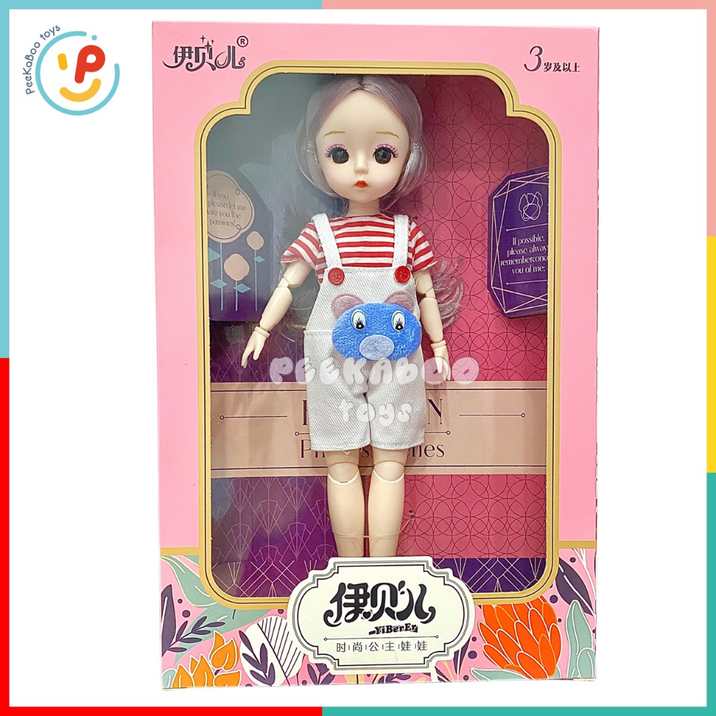 Búp bê bé gái có khớp tay tóc xám thời trang cao 32cm 826-5 peekabootoys