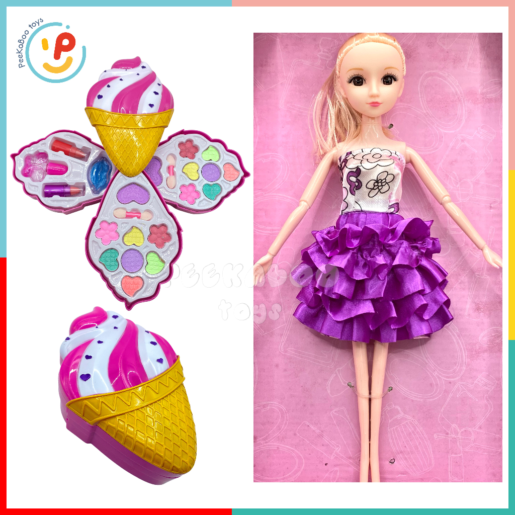 Búp bê công chúa và bộ trang điểm phấn mắt làm đẹp cho bé Lollipop peekabootoys 8322