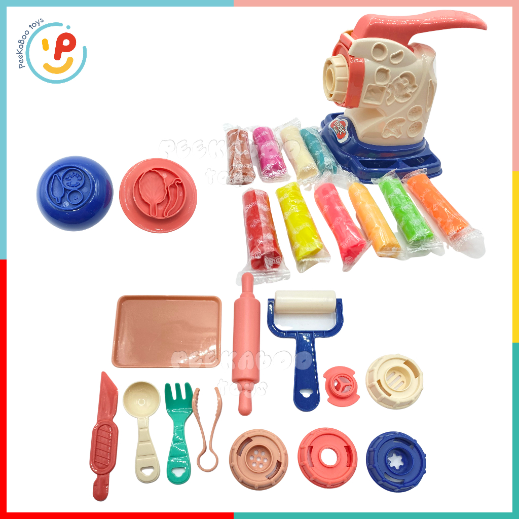 Đồ chơi đất sét nặn khuôn kèm Máy ép làm mì Pasta Magic Dough 8082 Peekabootoys