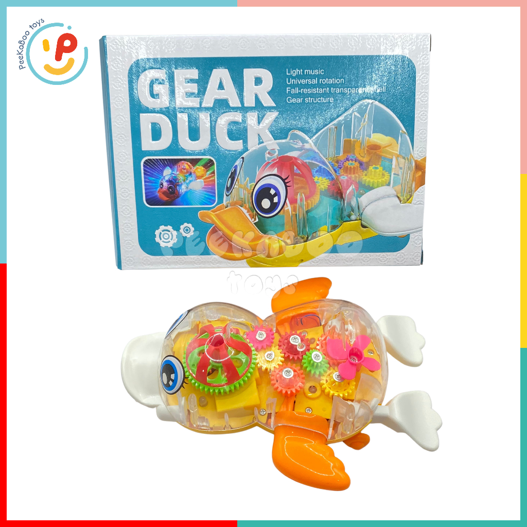 Đồ Chơi Vịt trong suốt Nhào Lộn 360 Độ Có Đèn Nhạc GEAR Duck 987A PeeKaPaw Toys