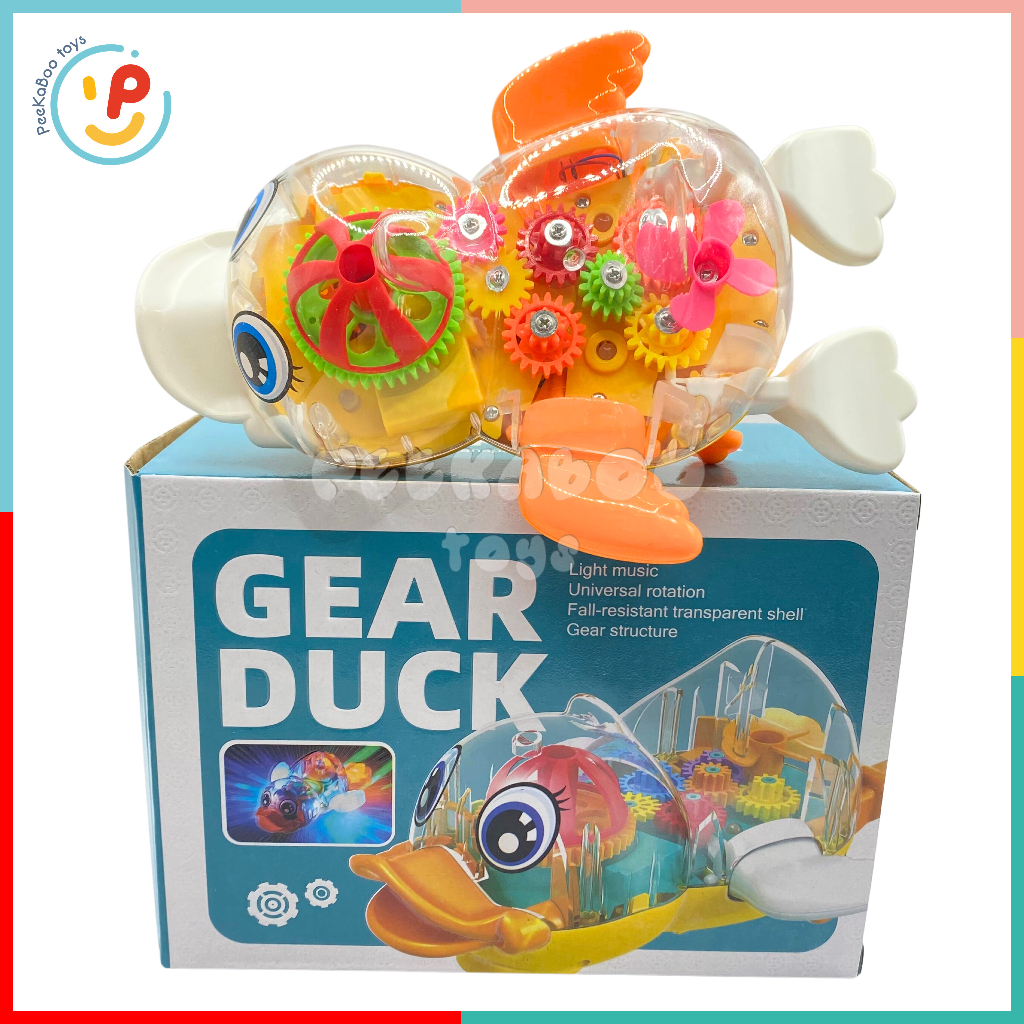 Đồ Chơi Vịt trong suốt Nhào Lộn 360 Độ Có Đèn Nhạc GEAR Duck 987A PeeKaPaw Toys