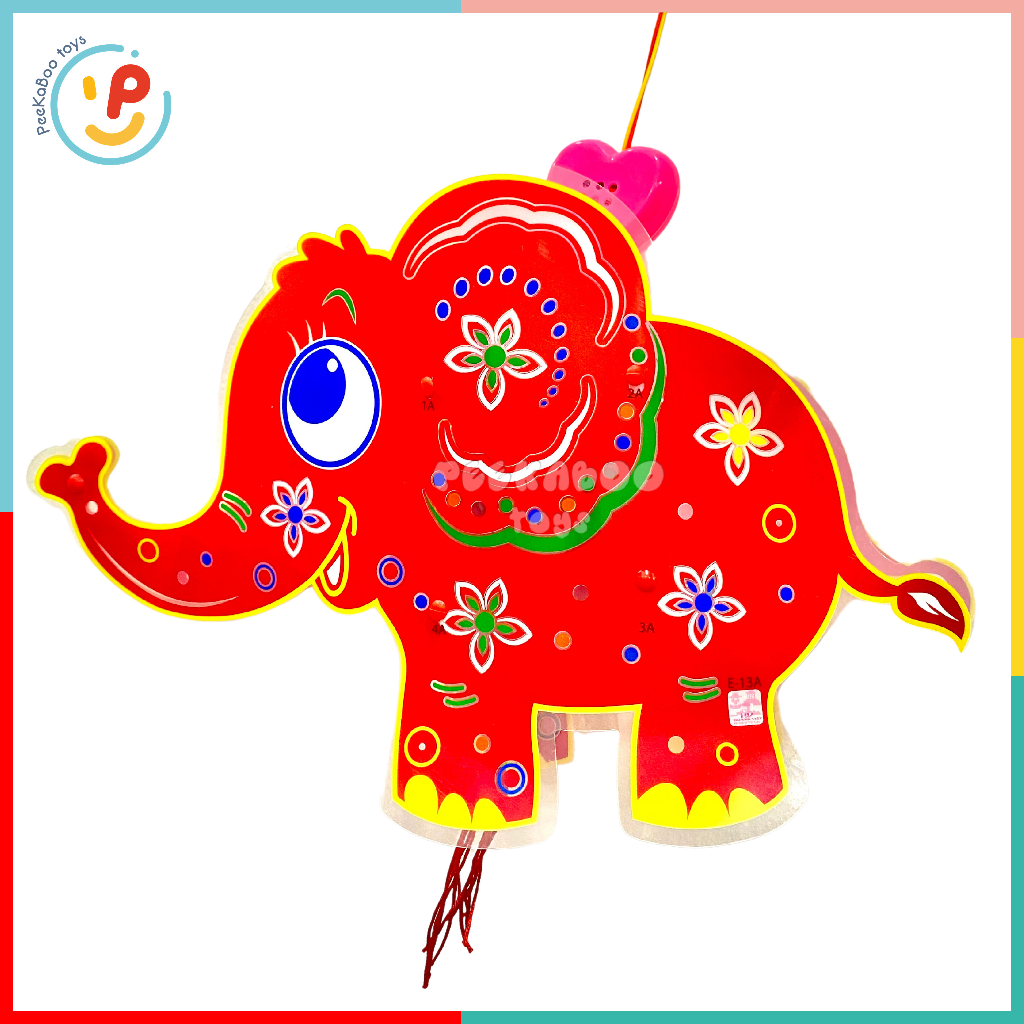 (Sẵn pin) Lồng đèn Trung Thu truyền thống 30cm giấy bóng kiếng CÓ NHẠC ĐÈN cho bé chơi lễ Peekaboo Toys