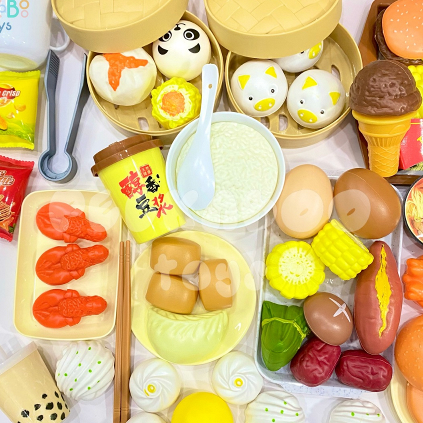 Đồ chơi nấu ăn 88 chi tiết DIMSUM gà rán nồi hấp bánh bao Peekabootoys