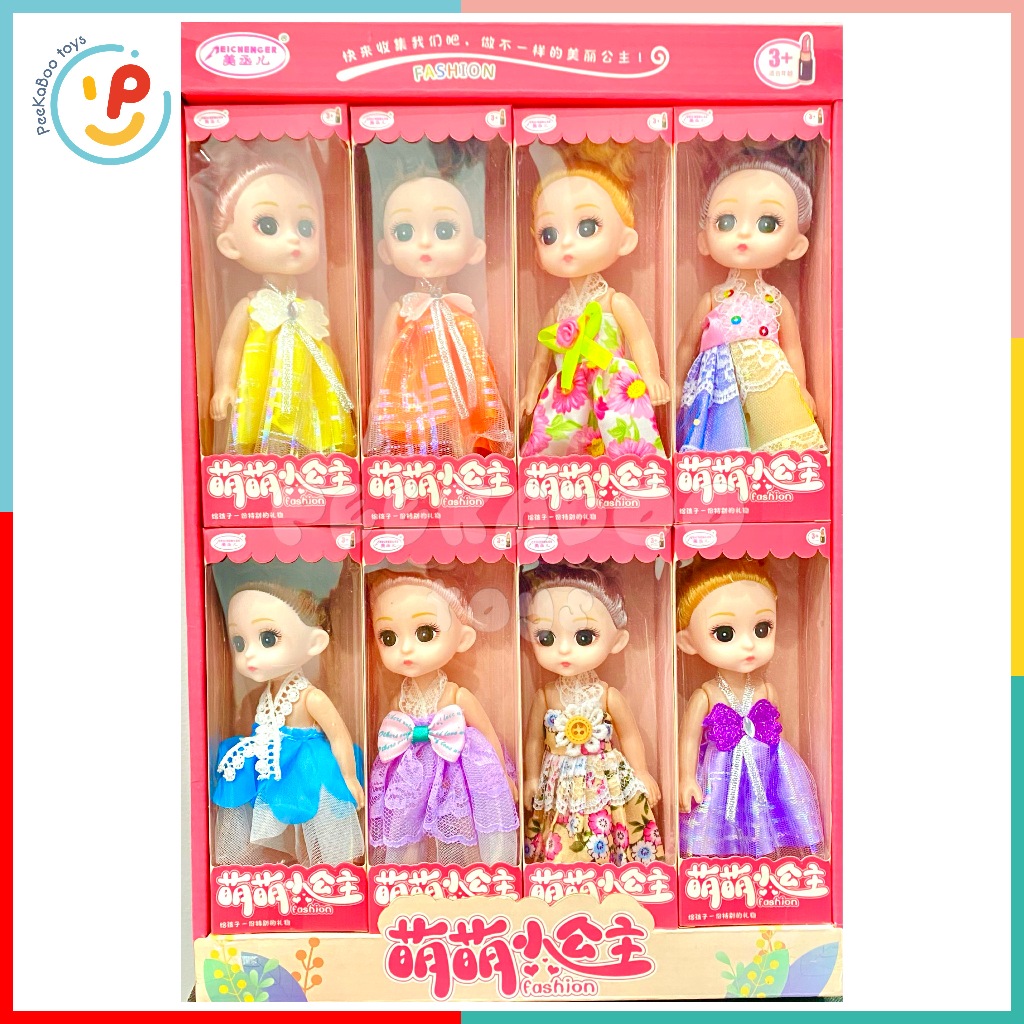 Trọn bộ 8 hộp búp bê công chúa nhỏ cao 10cm 8858 peekabootoys
