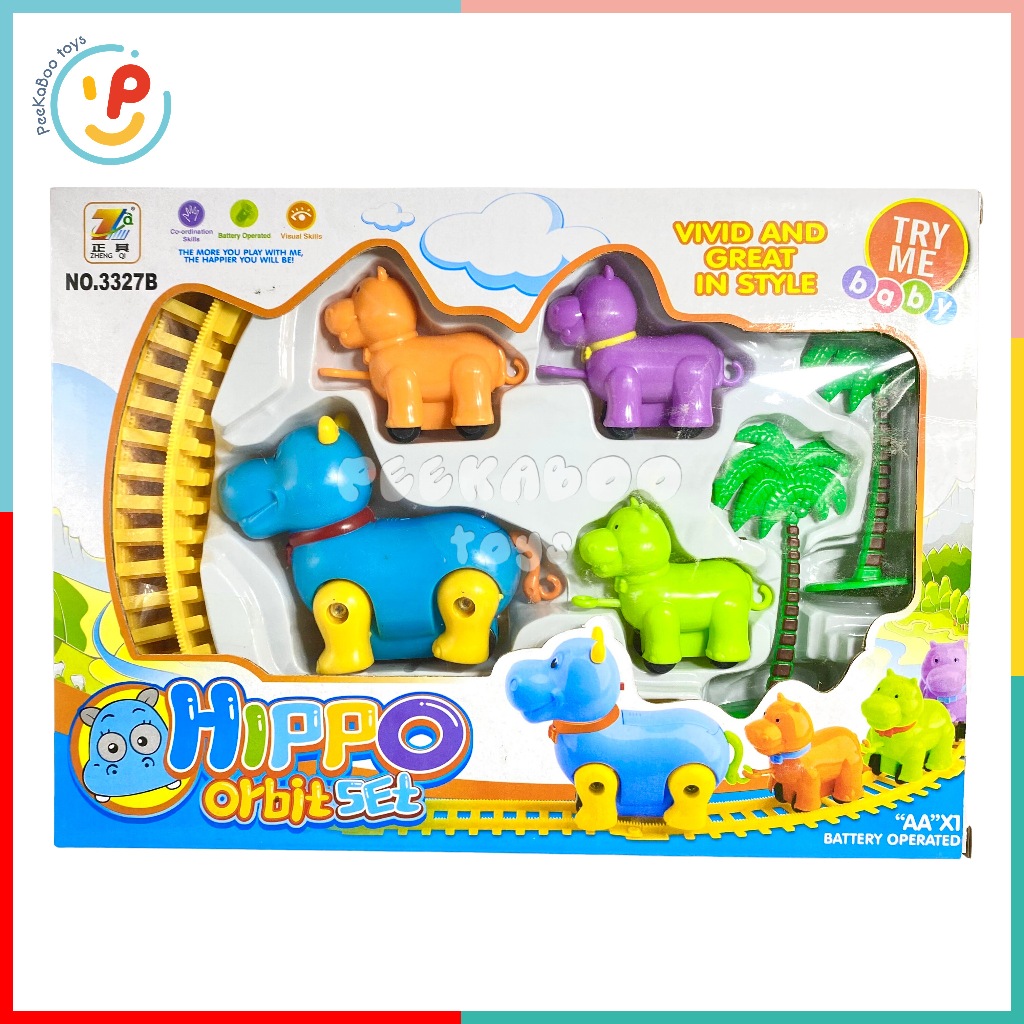 Hộp đồ chơi Đường Ray Xe Lửa hà mã 3327B PeeKaPaw Toys