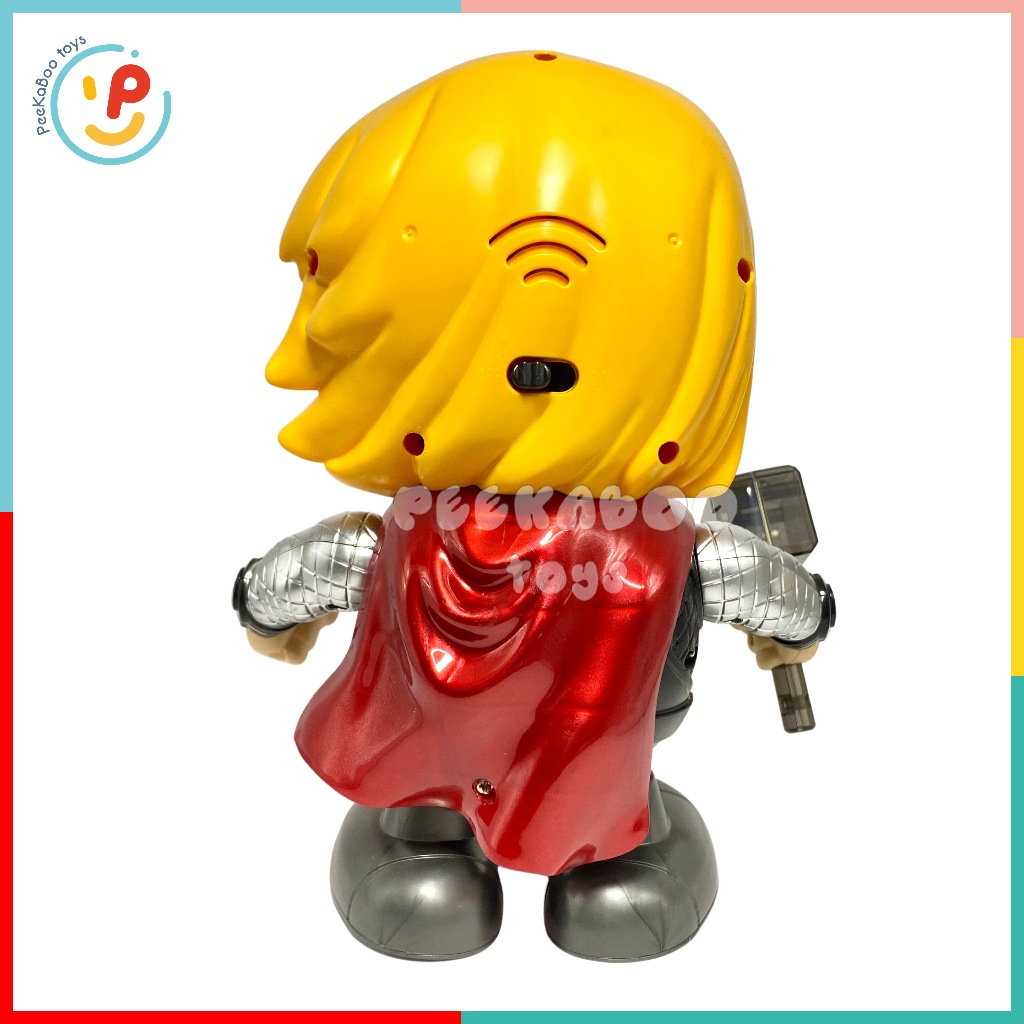 Mô hình Nhân Vật Siêu Anh Hùng Avengers Có Đèn và Âm Thanh sống động Thor chạy pin