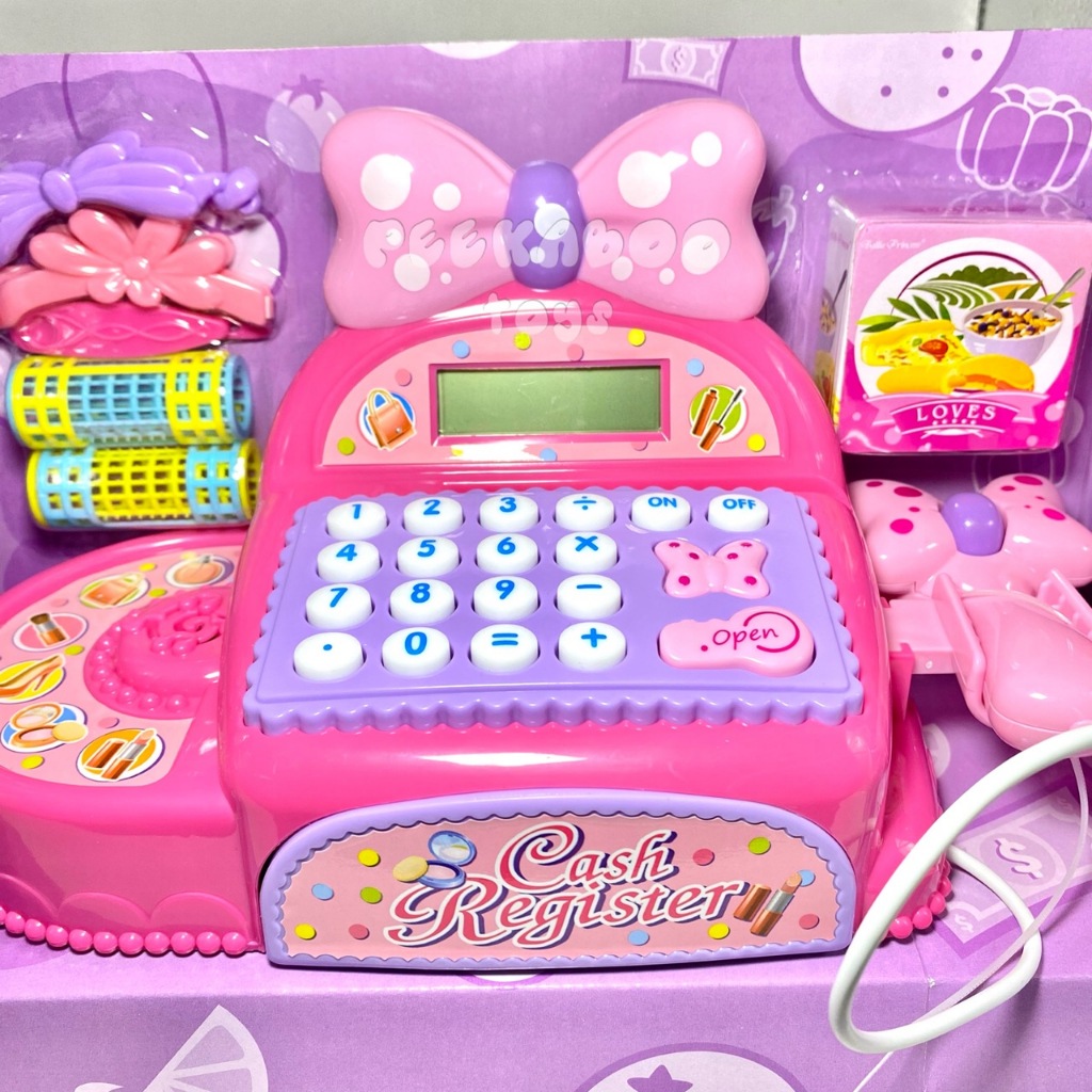 Đồ chơi siêu thị máy thu ngân có nơ màu hồng 50cm 35562 peekabootoys