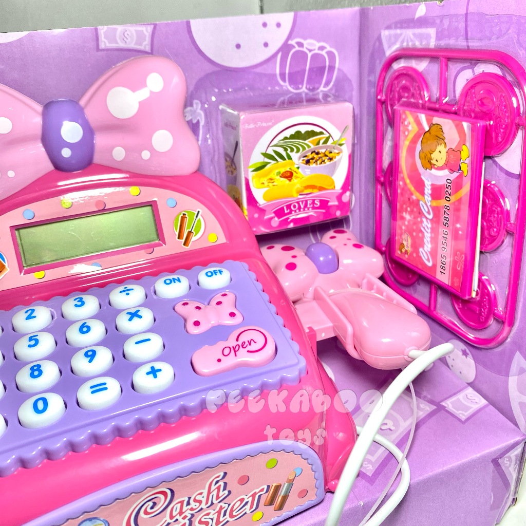 Đồ chơi siêu thị máy thu ngân có nơ màu hồng 50cm 35562 peekabootoys