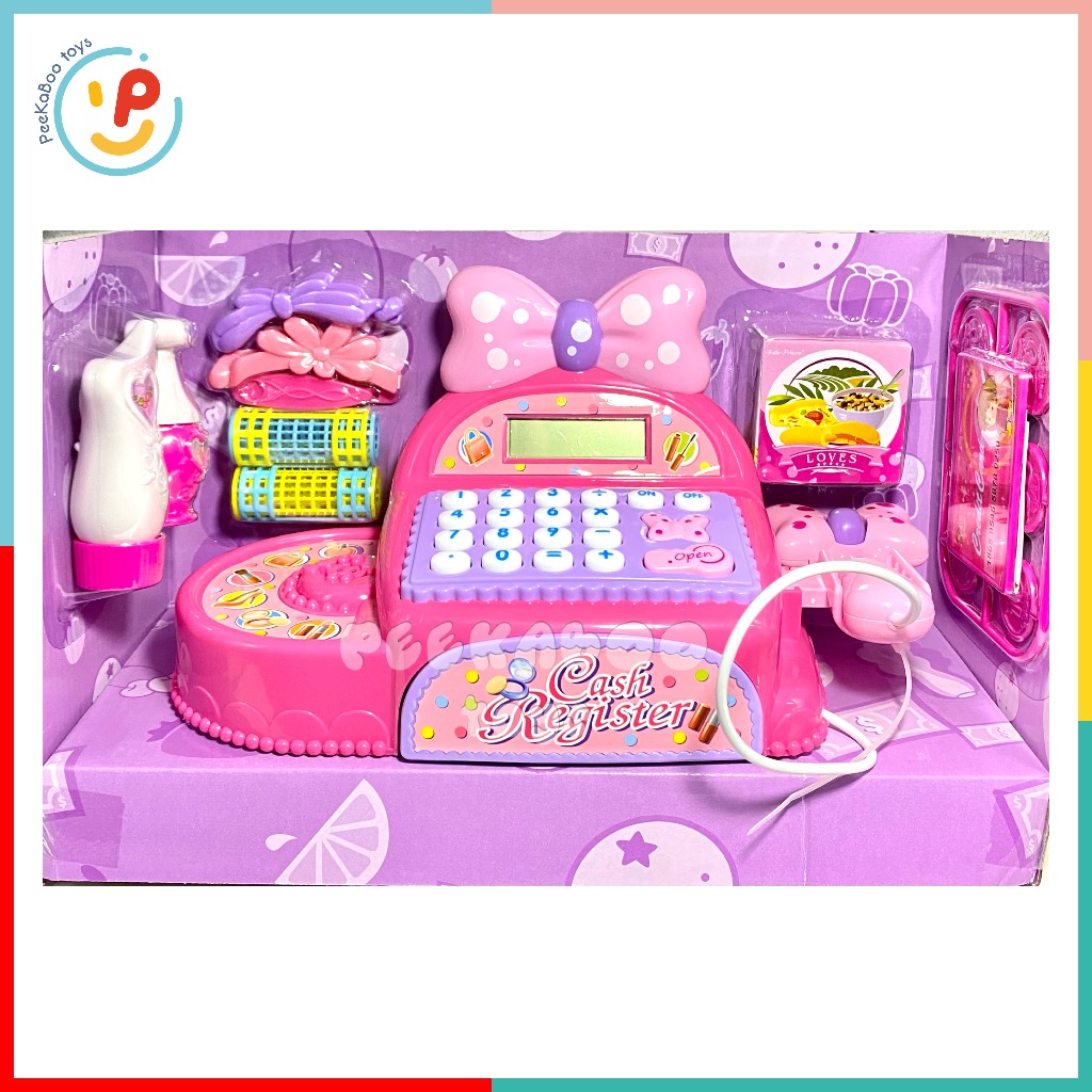 Đồ chơi siêu thị máy thu ngân có nơ màu hồng 50cm 35562 peekabootoys