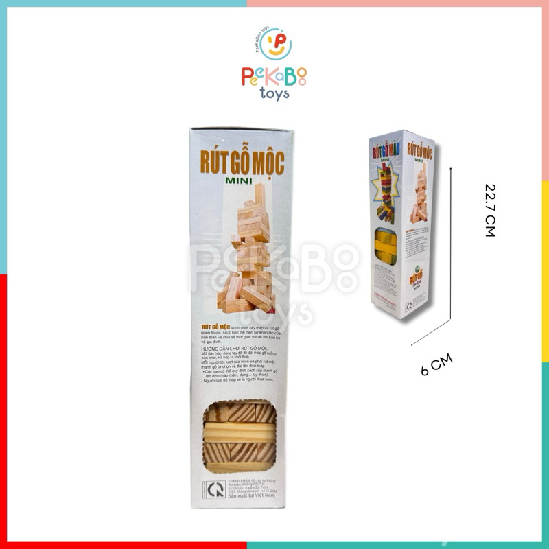 Đồ chơi rút số bằng gỗ nhiều mẫu loại lớn và mini 48 thanh đồ chơi trẻ em Peekapaw Toys