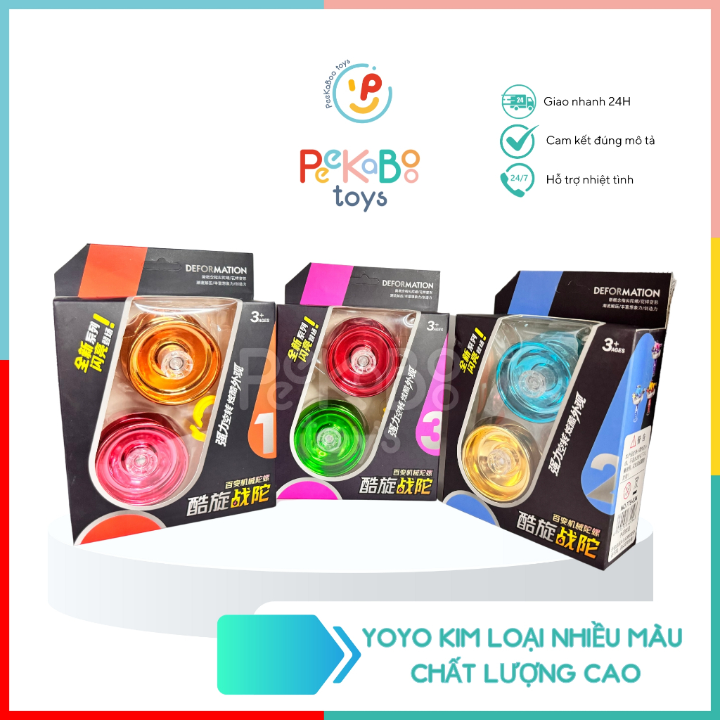 Con quay YoYo 779-034 kim loại nhiều màu chất lượng cao đồ chơi trẻ em Peekaboo Toys