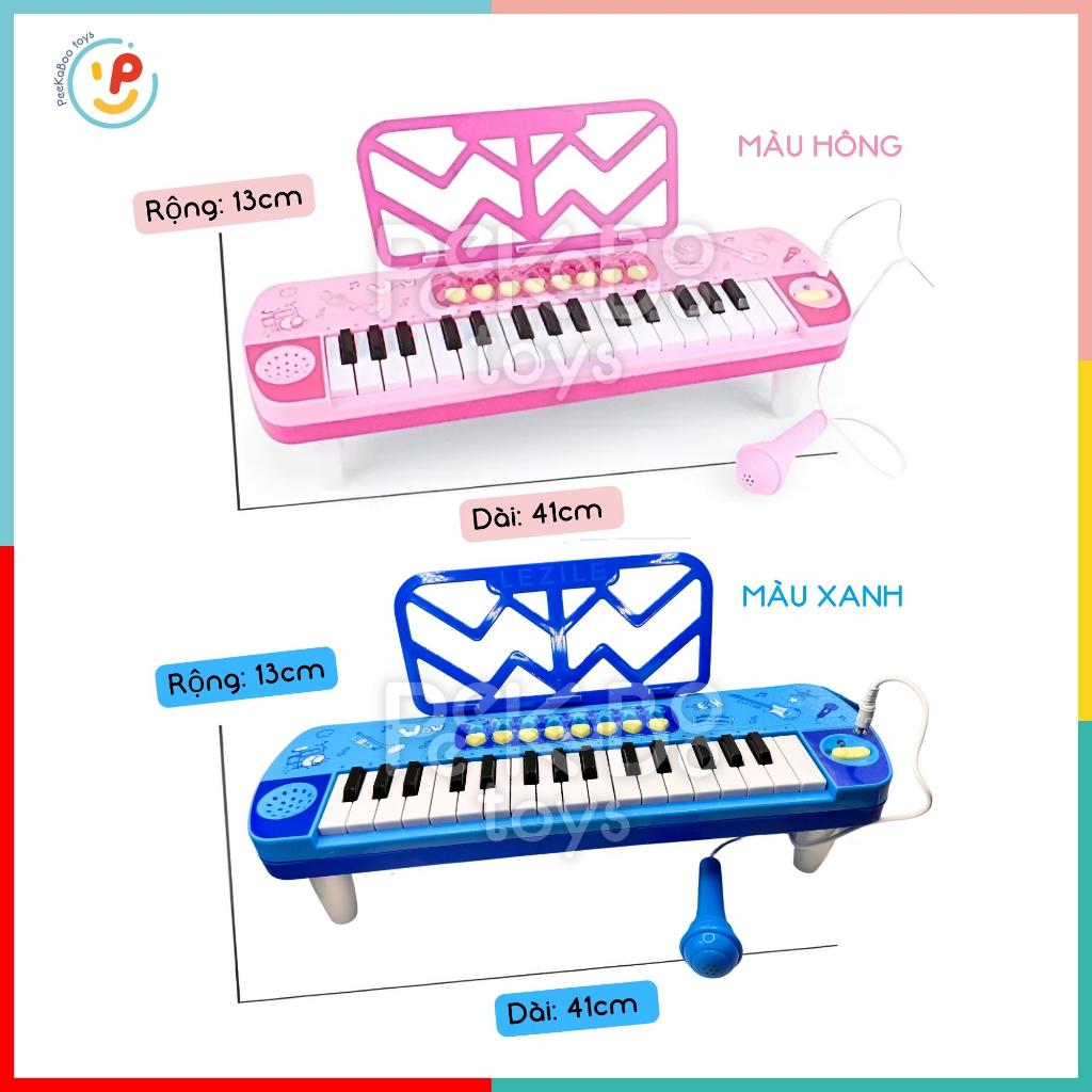Đồ chơi Đàn Organ 3206 sử dụng pin có kèm micro cho bé tập hát làm ca sĩ học âm nhạc Peekaboo Toys