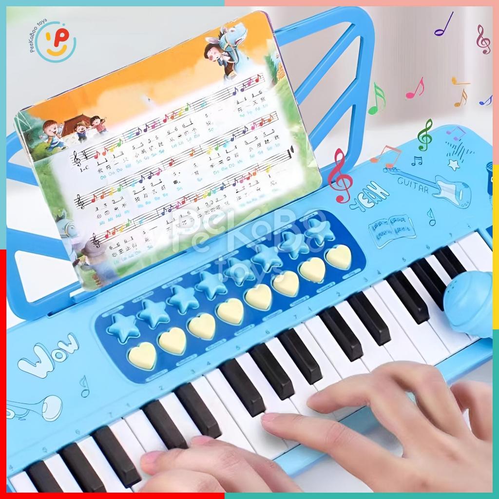 Đồ chơi Đàn Organ 3206 sử dụng pin có kèm micro cho bé tập hát làm ca sĩ học âm nhạc Peekaboo Toys
