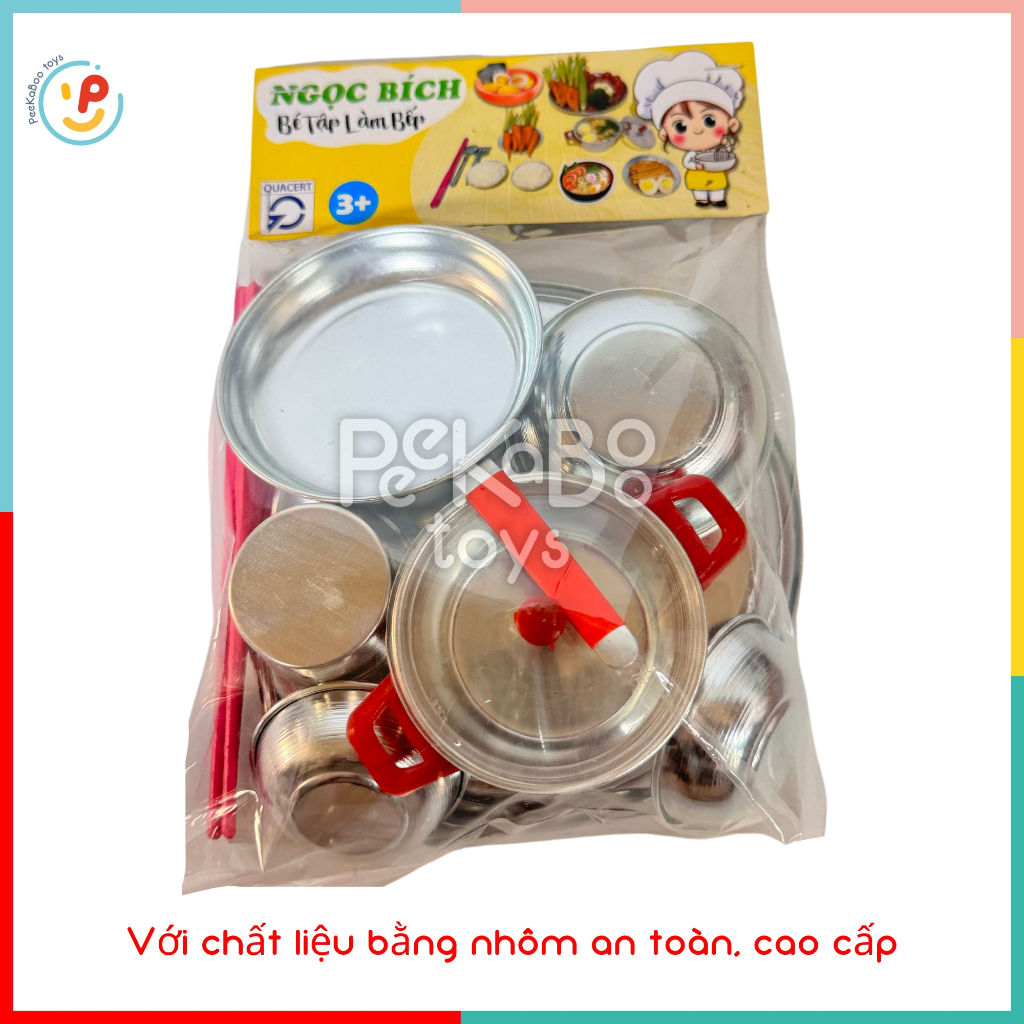 Đồ chơi nhà bếp bằng NHÔM dùng nến Túi cỡ Nhỏ hàng Việt Nam