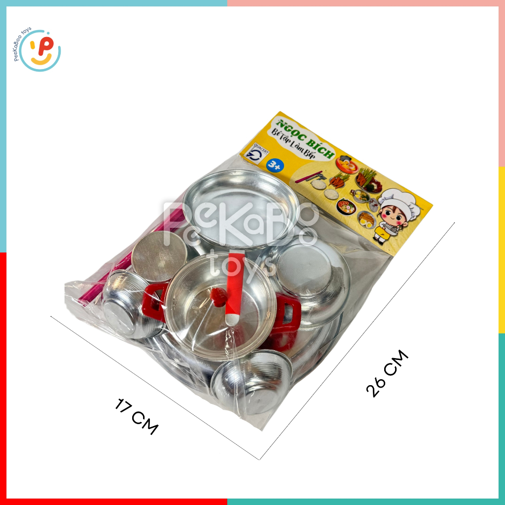 Đồ chơi nhà bếp bằng NHÔM dùng nến Túi cỡ Nhỏ hàng Việt Nam