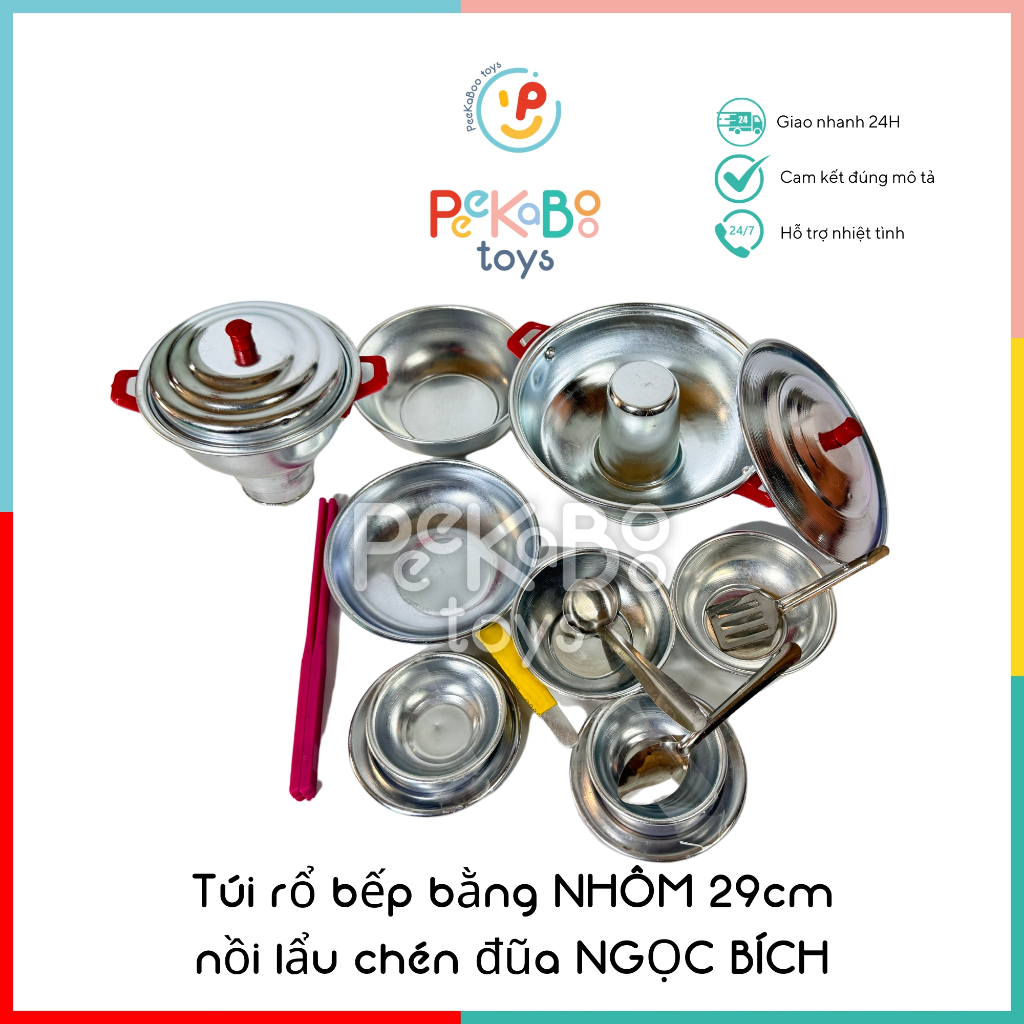 Đồ chơi nhà bếp lẩu cù lao bằng NHÔM 29cm hàng Việt Nam