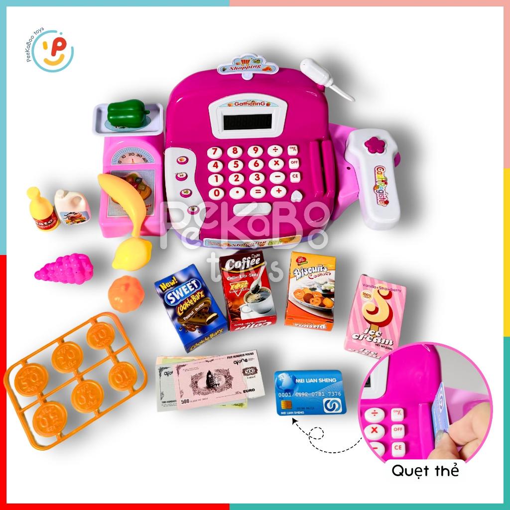 Đồ chơi siêu thị máy thu ngân 39cm màu hồng có đèn và âm thanh 820A20 peekabootoys