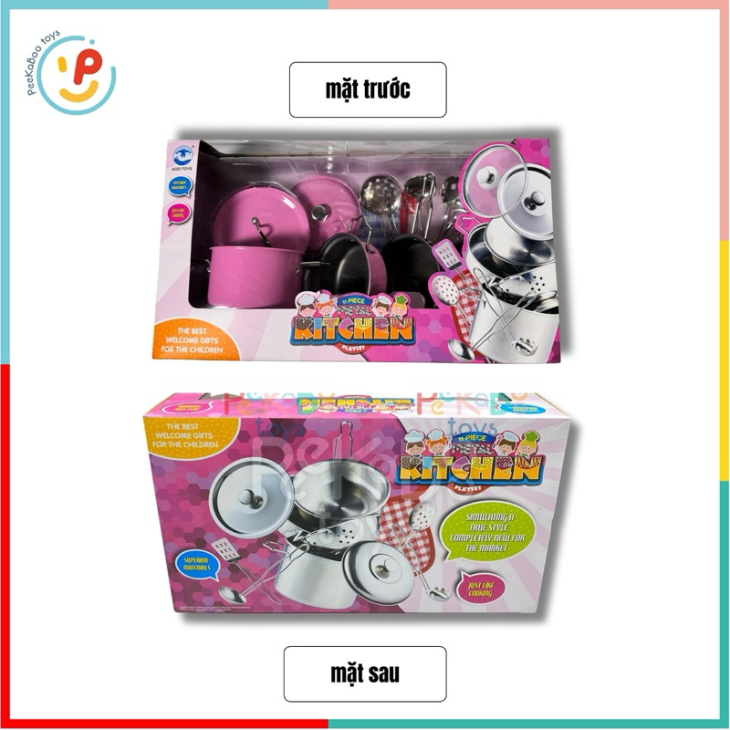 Đồ Chơi Dụng Cụ Nấu Ăn Nhà Bếp Mini Bằng INOX 3815 PeeKaPaw Toys