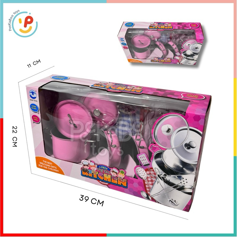 Đồ Chơi Dụng Cụ Nấu Ăn Nhà Bếp Mini Bằng INOX 3815 PeeKaPaw Toys