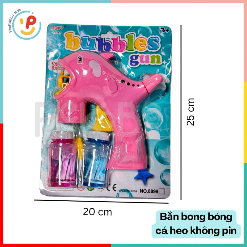 Đồ chơi Súng Bắn Bong Bóng Hình Cá Heo Không Pin 8899 Tặng Kèm 2 Lọ Xà Phòng cho bé đồ chơi trẻ em Peekaboo Toys