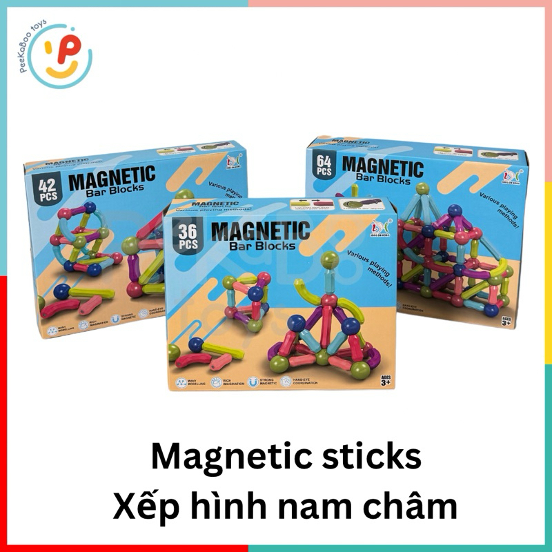 Bộ xếp hình nam châm nhiều chi tiết cho bé phát triển tư duy PeeKaPaw Toys