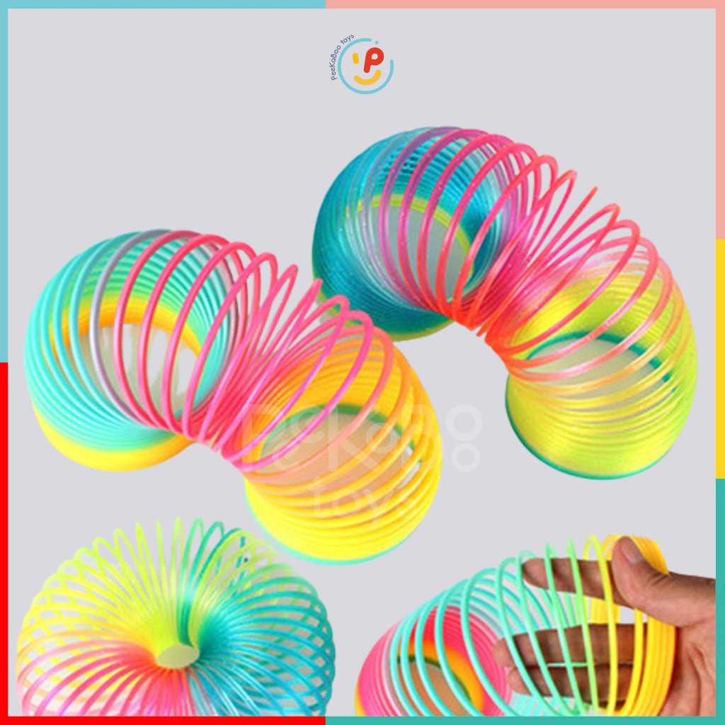 Vòng lò xo ma thuật nhiều màu cầu vồng 10 cm cho bé đồ chơi trẻ em Peekapaw Toys