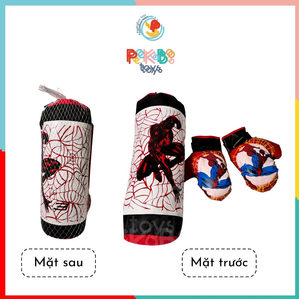 Bao tập đấm bốc Boxing Muay Thai cho trẻ em hình Người Nhện size lớn 50 cm PeeKaPaw Toys