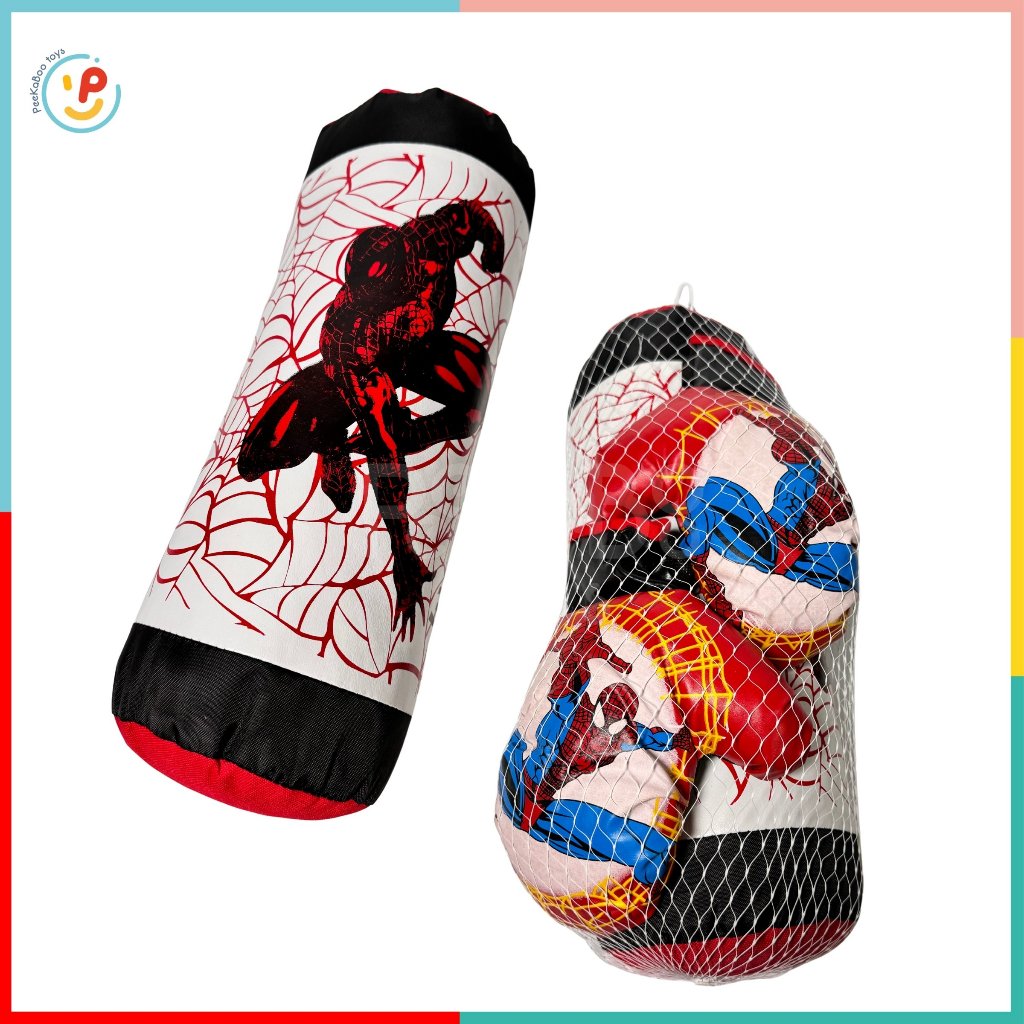 Bao tập đấm bốc Boxing Muay Thai cho trẻ em hình Người Nhện size lớn 50 cm PeeKaPaw Toys