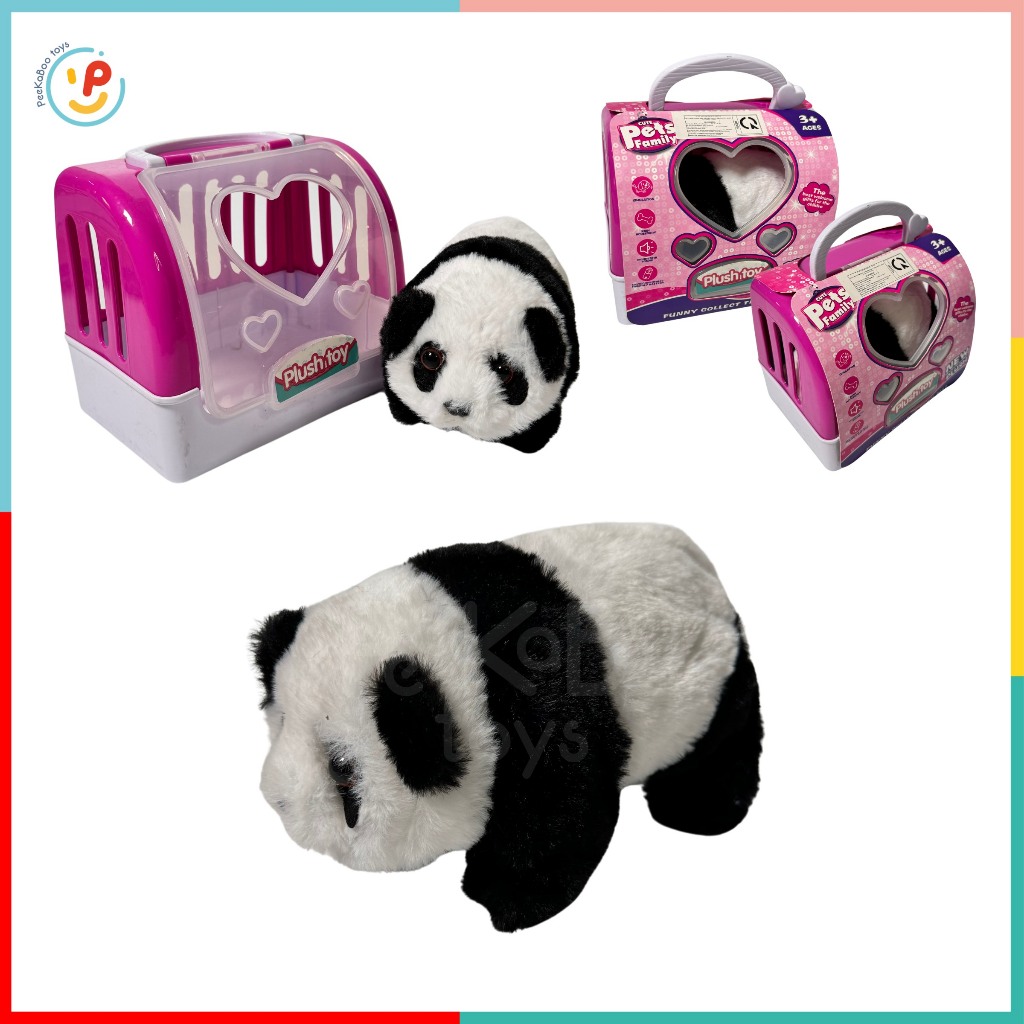Đồ chơi vali thú cưng lồng mèo bông chó bông biết đi kêu vẫy đuôi kèm phụ kiện PeeKaPaw Toys