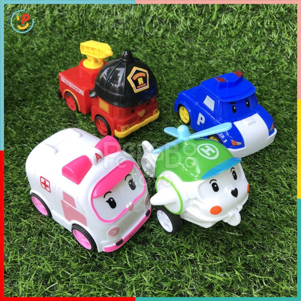 Đồ chơi Túi 4 Xe Mô Hình Robocar Poli Chạy Trớn 868-14 Peekapaw Toys