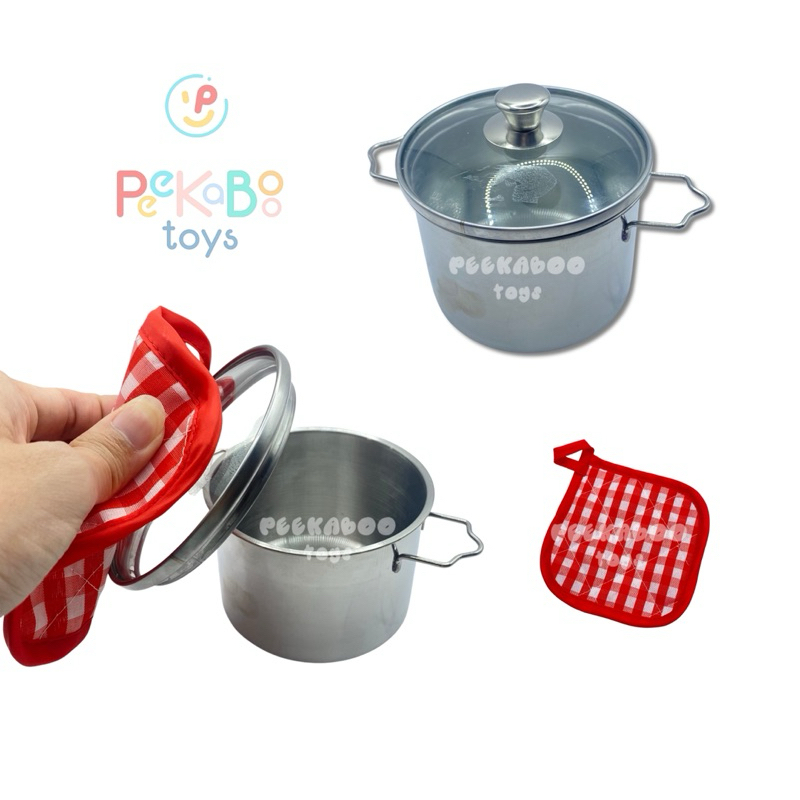 Đồ Chơi Dụng Cụ Nấu Ăn Nhà Bếp Mini Bằng INOX 3815 PeeKaPaw Toys