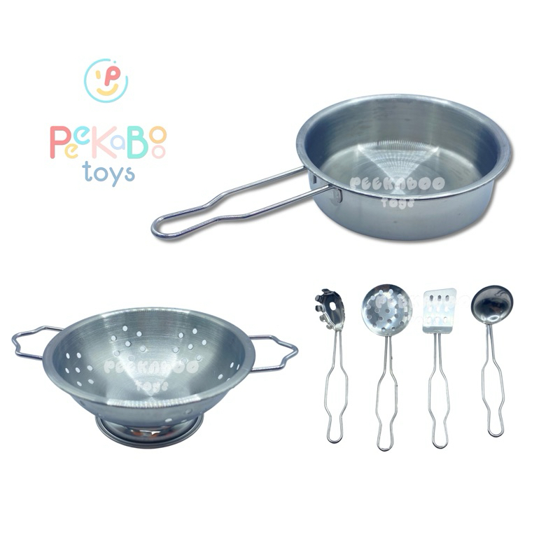 Đồ Chơi Dụng Cụ Nấu Ăn Nhà Bếp Mini Bằng INOX 3815 PeeKaPaw Toys