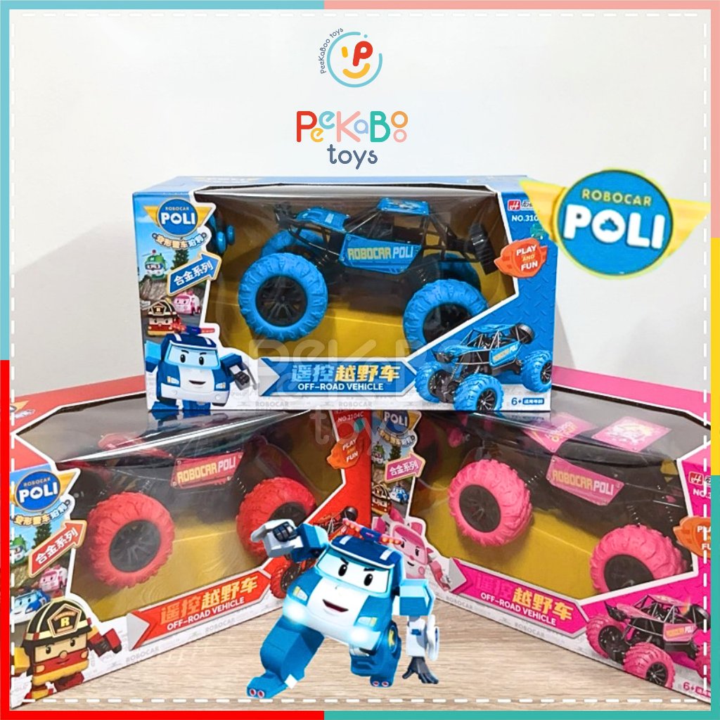 Xe địa hình điều khiển từ xa Robocar Poli hợp kim Pin sạc 3104 PeeKaPaw Toys