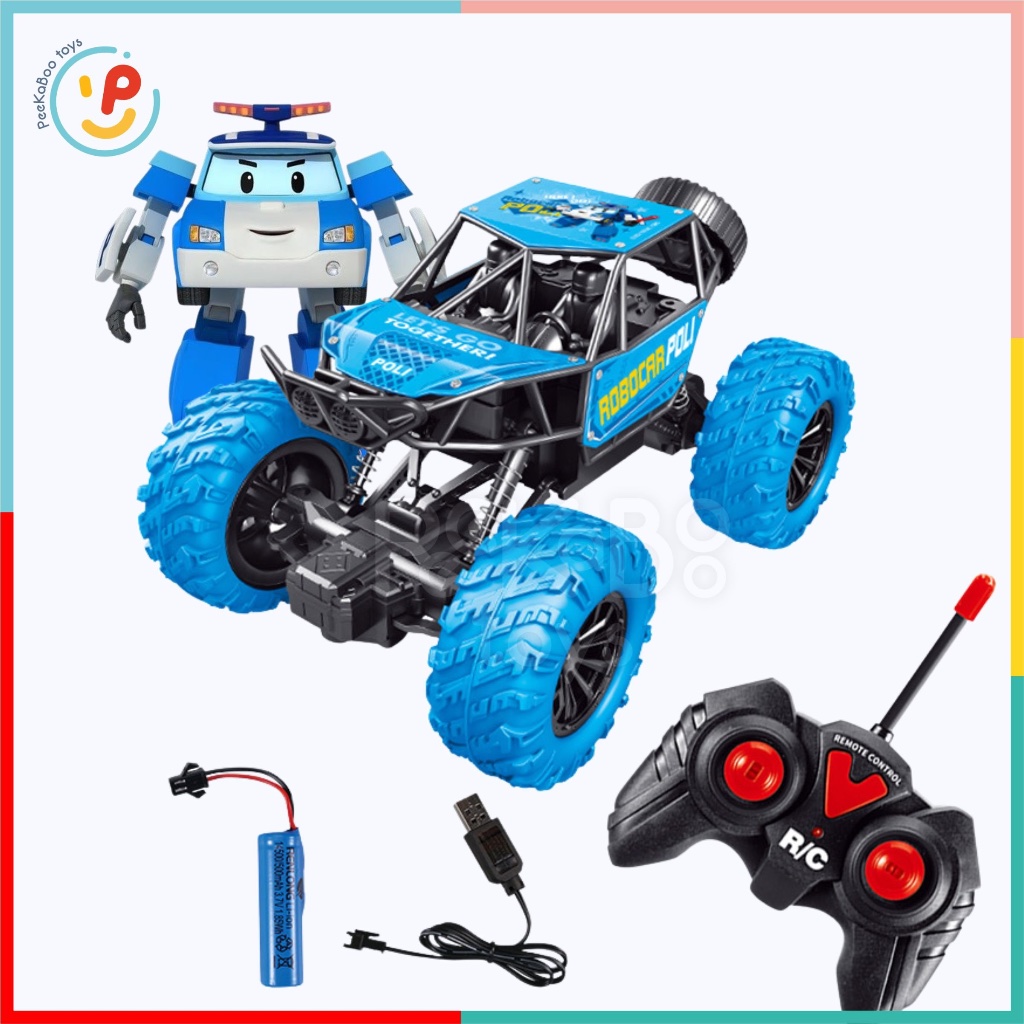 Xe địa hình điều khiển từ xa Robocar Poli hợp kim Pin sạc 3104 PeeKaPaw Toys