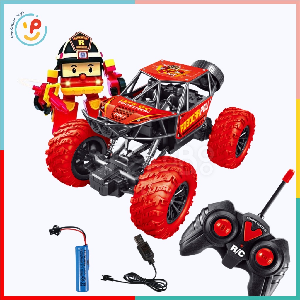 Xe địa hình điều khiển từ xa Robocar Poli hợp kim Pin sạc 3104 PeeKaPaw Toys