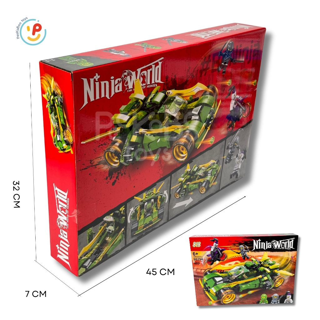 Bộ xếp hình NINJA WORLD 489 mảnh 98294 đồ chơi trẻ em Peekaboo Toys