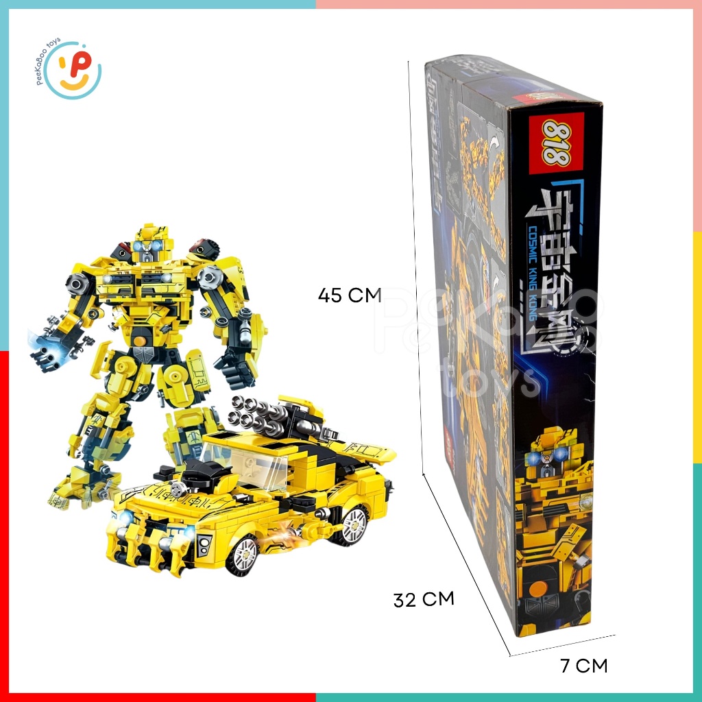 Bộ xếp hình Lego Người Máy biến hình Robot Bumblebee Transformer 689 mảnh 98478 đồ chơi trẻ em Peekaboo Toys