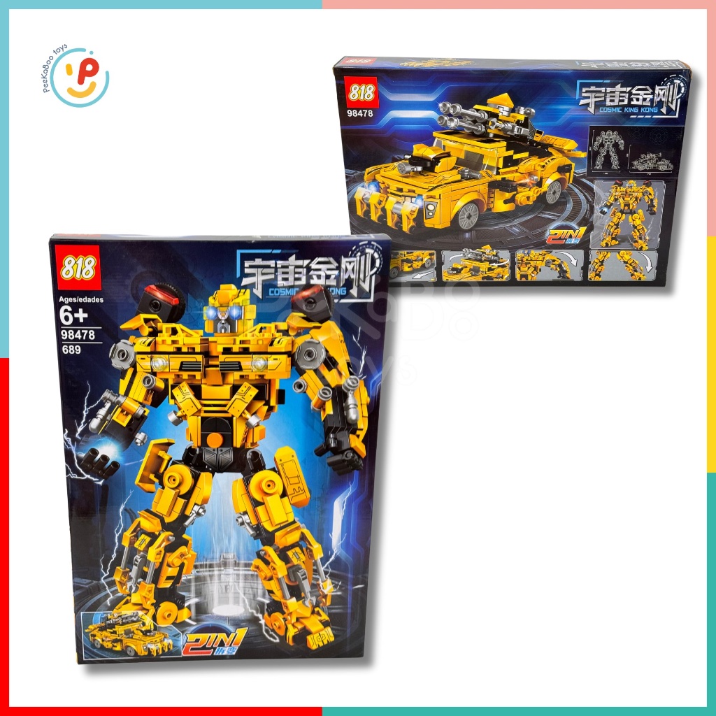 Bộ xếp hình Lego Người Máy biến hình Robot Bumblebee Transformer 689 mảnh 98478 đồ chơi trẻ em Peekaboo Toys