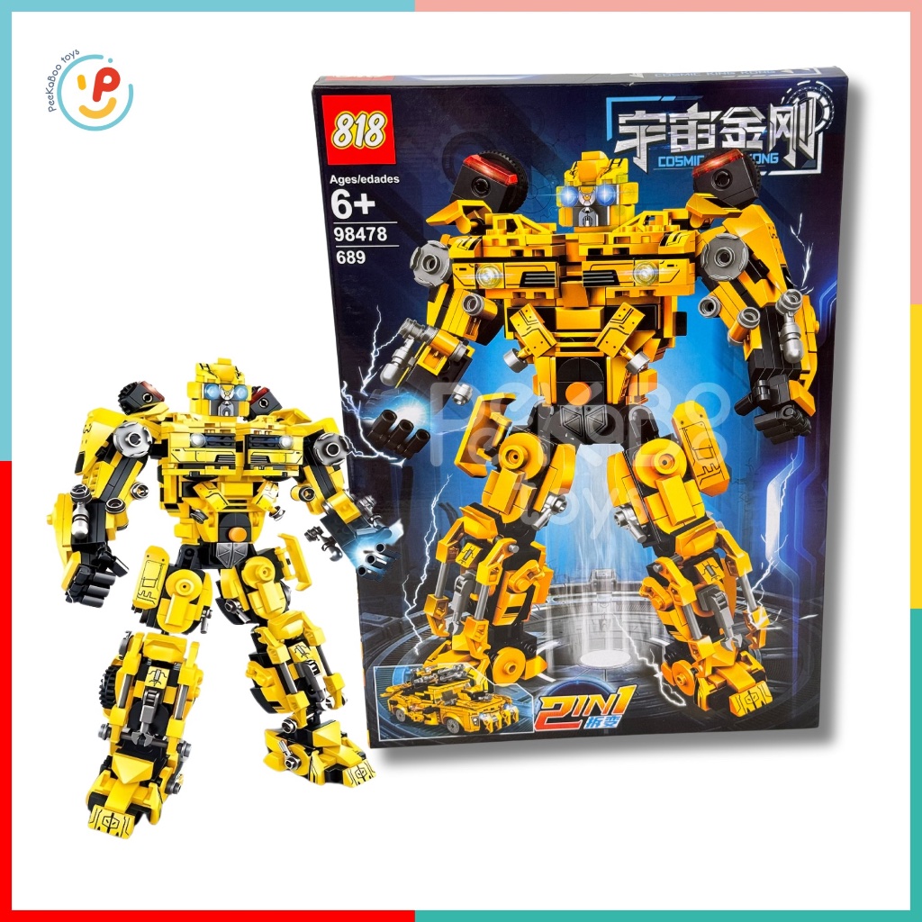 Bộ xếp hình Lego Người Máy biến hình Robot Bumblebee Transformer 689 mảnh 98478 đồ chơi trẻ em Peekaboo Toys