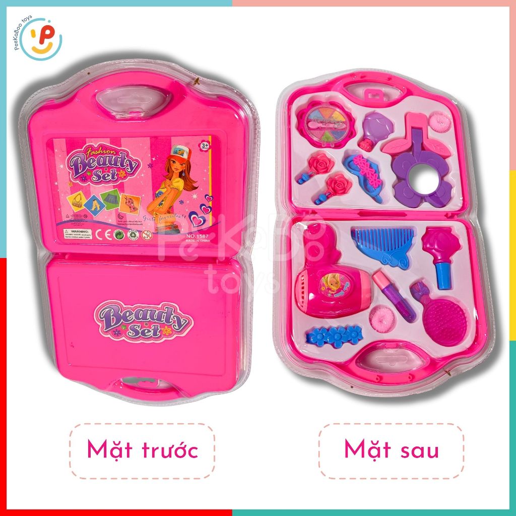 Vỉ đồ chơi trang điểm máy sấy tóc gương lược cho bé 1587 đồ chơi trẻ em Peekaboo Toys