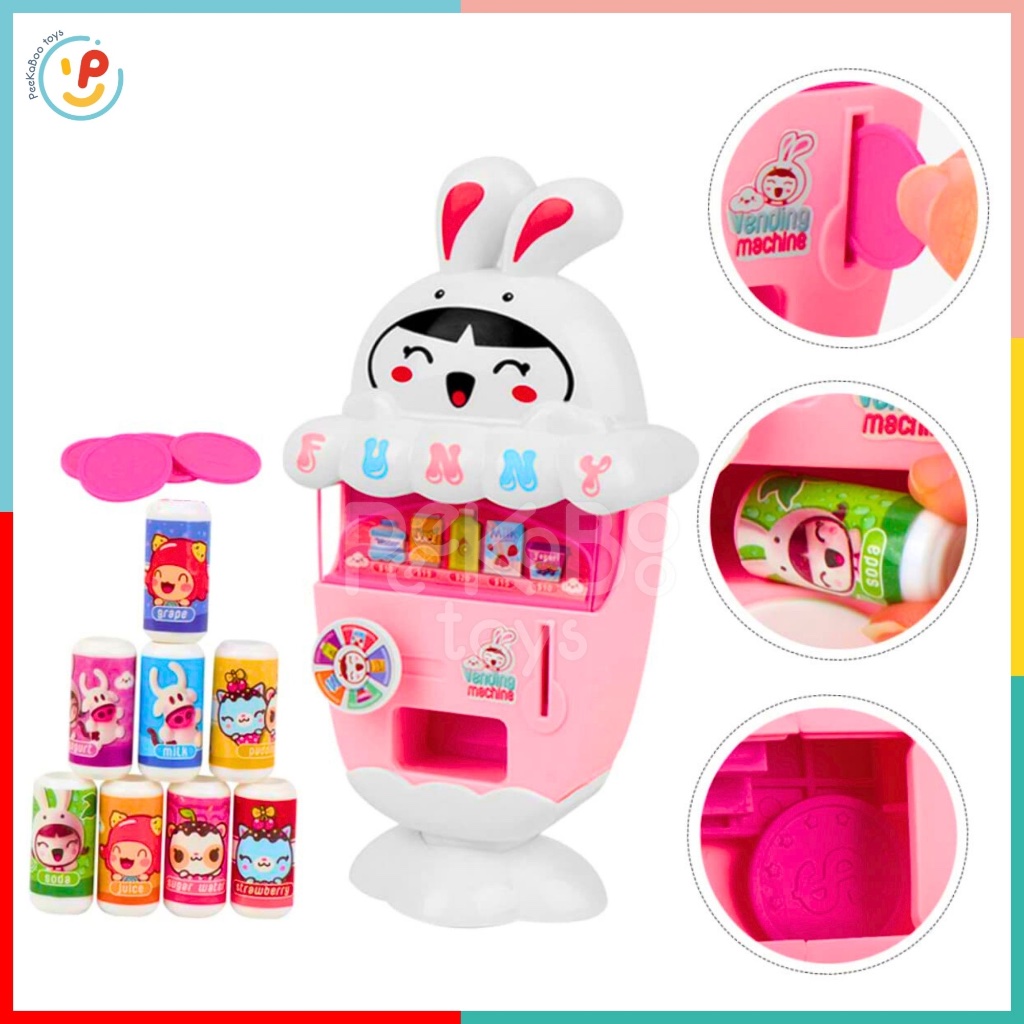 Đồ chơi Máy bán nước ngọt Máy bán hàng tự động Thỏ trắng cho bé W03 đồ chơi trẻ em Peekaboo Toys