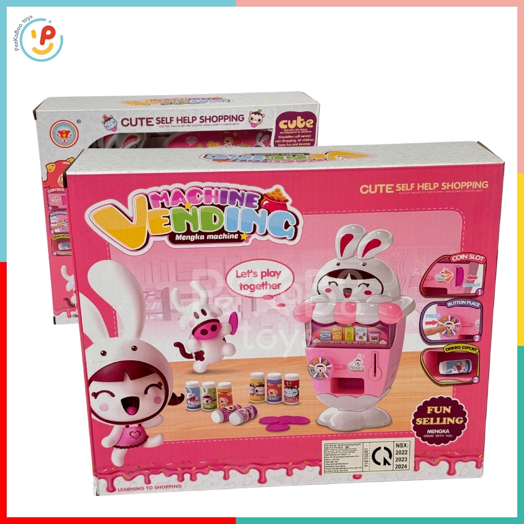 Đồ chơi Máy bán nước ngọt Máy bán hàng tự động Thỏ trắng cho bé W03 đồ chơi trẻ em Peekaboo Toys