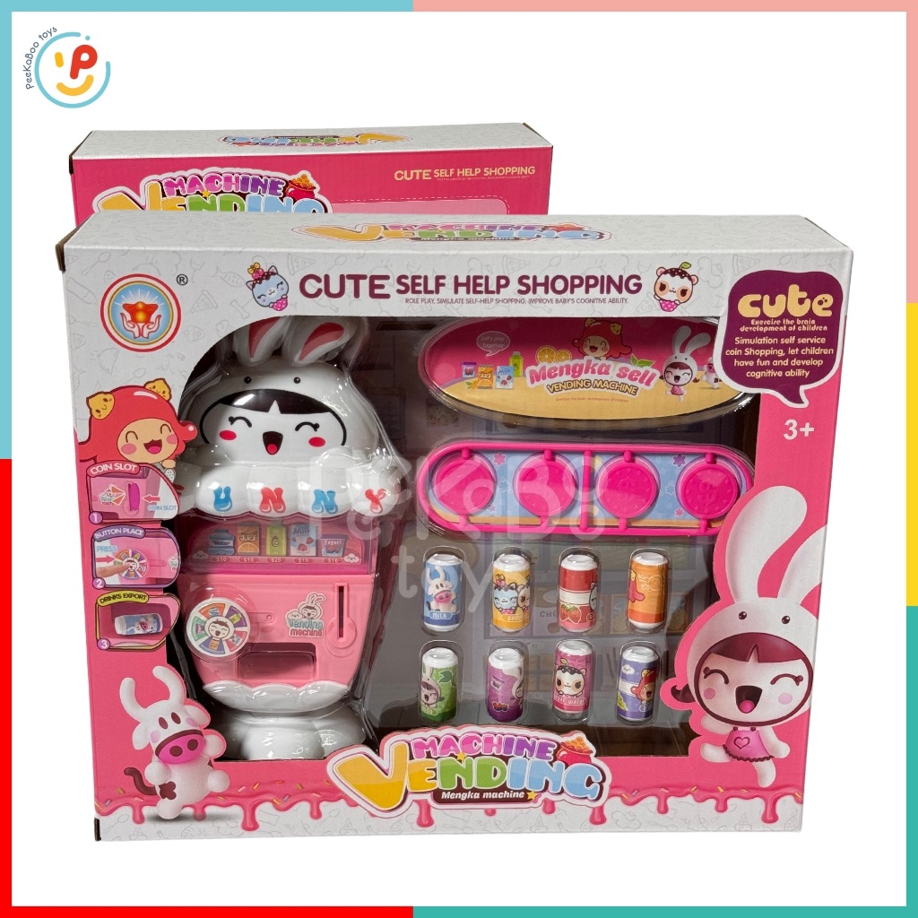 Đồ chơi Máy bán nước ngọt Máy bán hàng tự động Thỏ trắng cho bé W03 đồ chơi trẻ em Peekaboo Toys