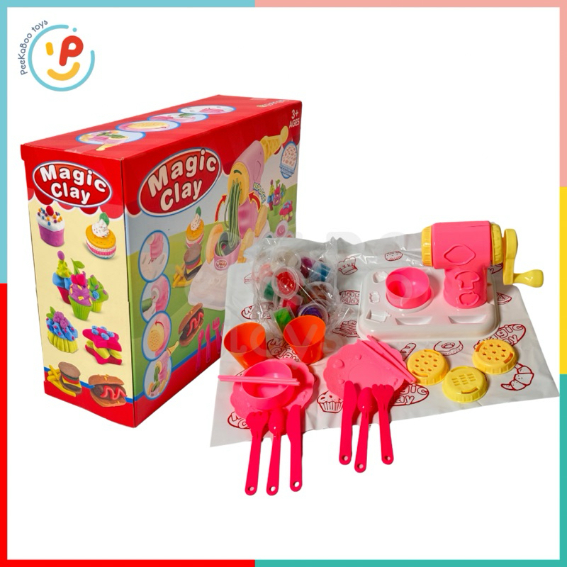 Đồ chơi đất sét sáng tạo có máy làm mì và nhiều khuôn nặn đất sét 666-2 PeeKaPaw Toys